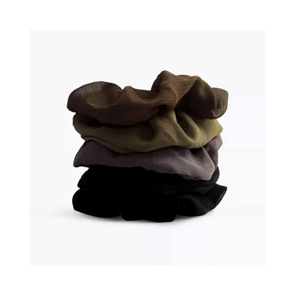 Kitsch Crepe Scrunchie 5pc Moss