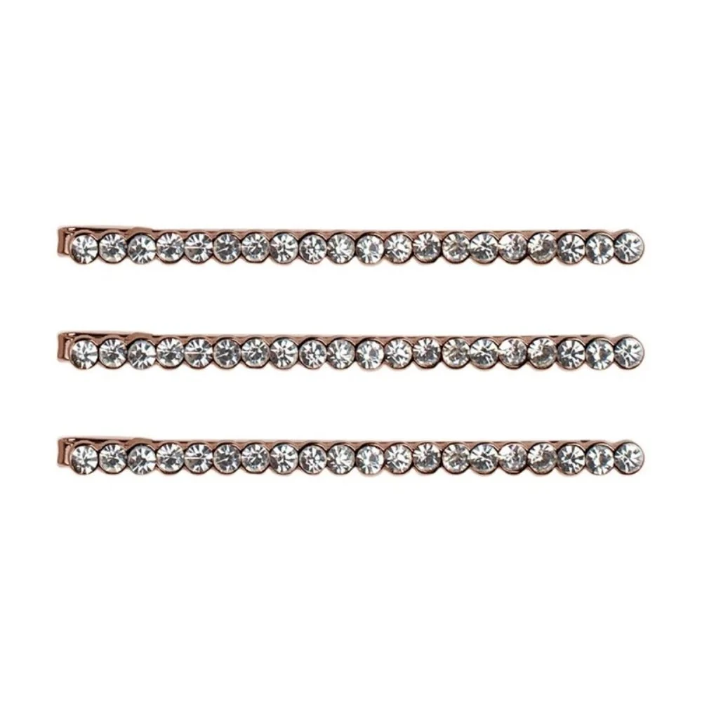Kitsch 3pc Rhinestone Bobby Pins Rose Gold