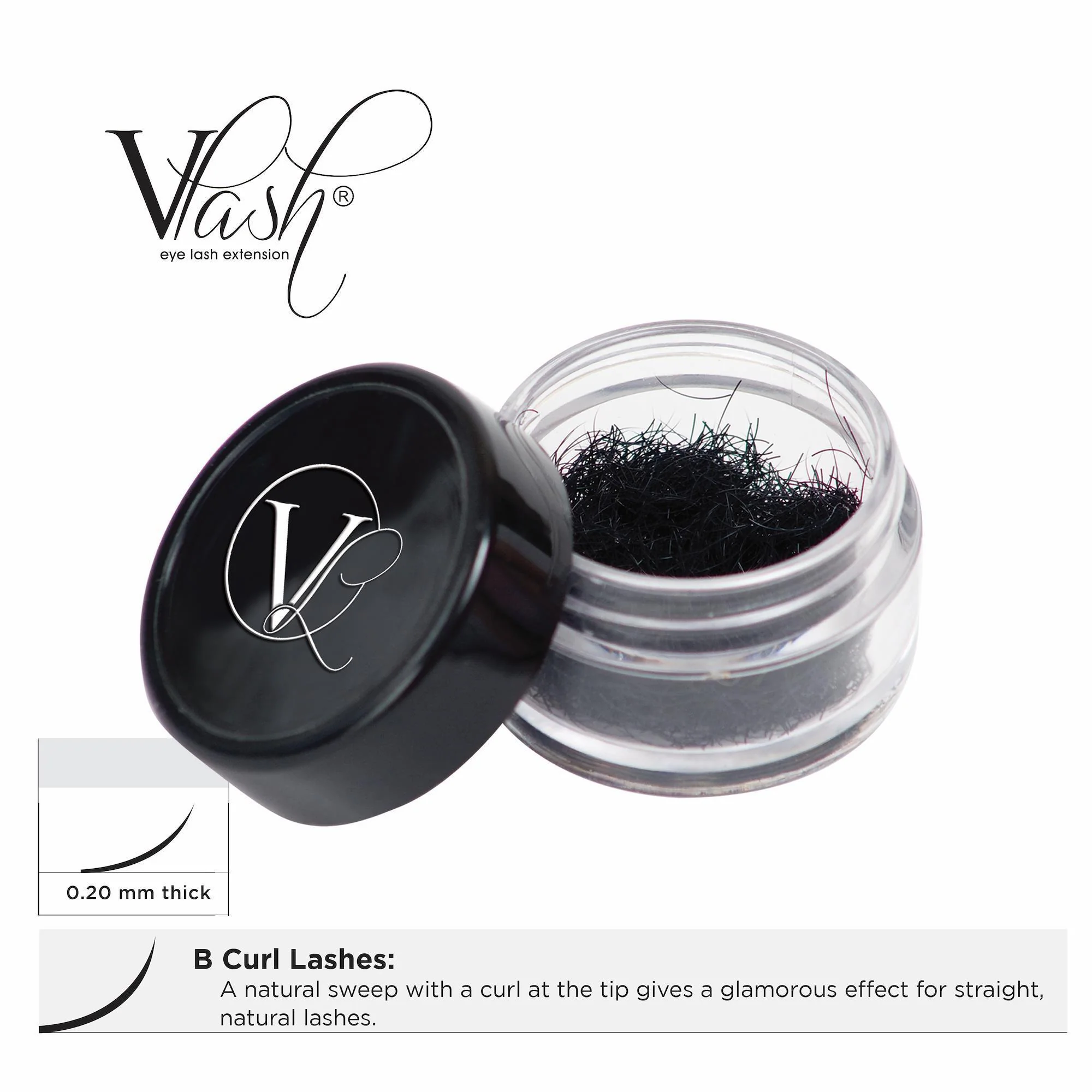 VLash B Curl Jar Lashes / .20mm thick