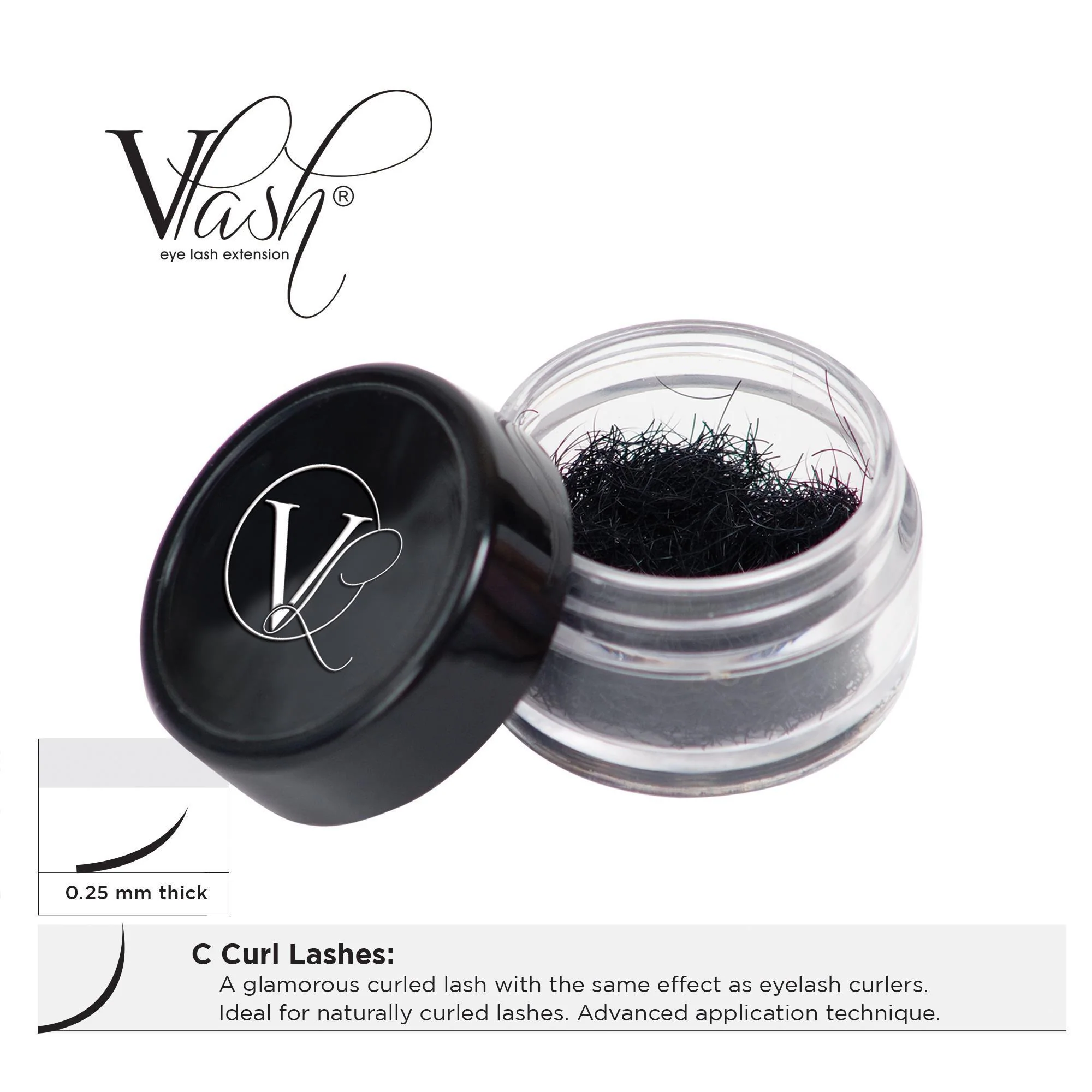 VLash C Curl Jar Lashes / .25mm thick