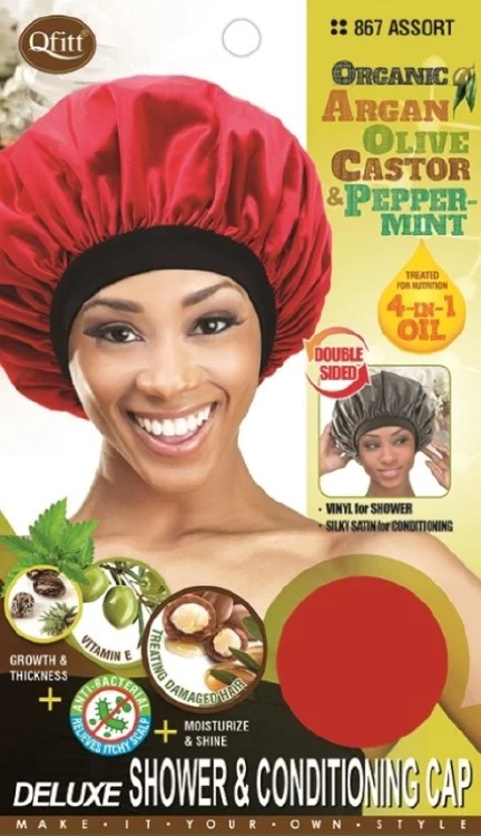 QFitt Deluxe Shower & Conditioning Cap Assorted Colors #867