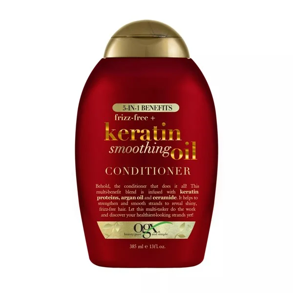 OGX Frizz-Free + Keratin Smoothing Oil 5 in 1 Conditioner 13oz