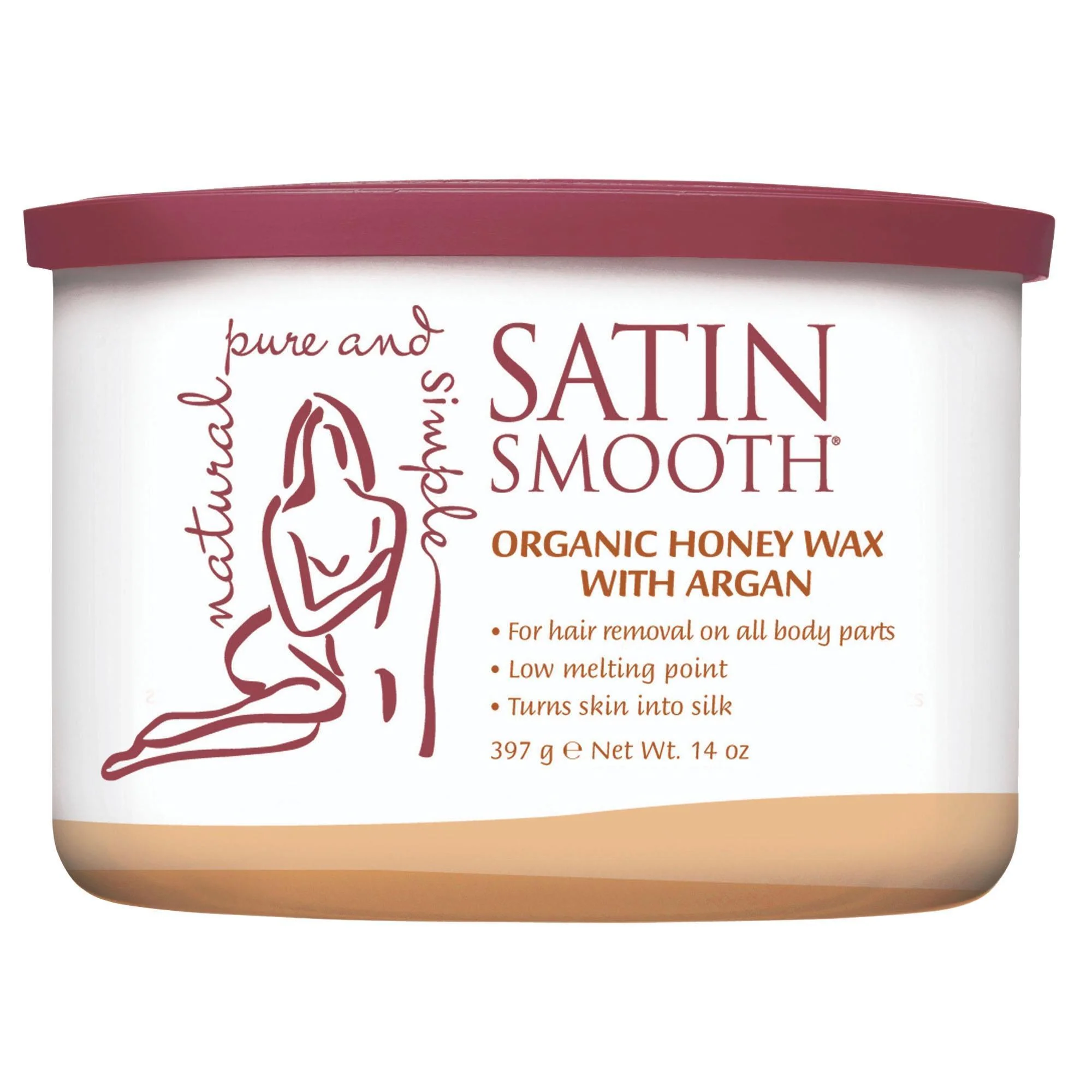 Satin Smooth Soft Wax, Honey w/ Argan, 14 oz