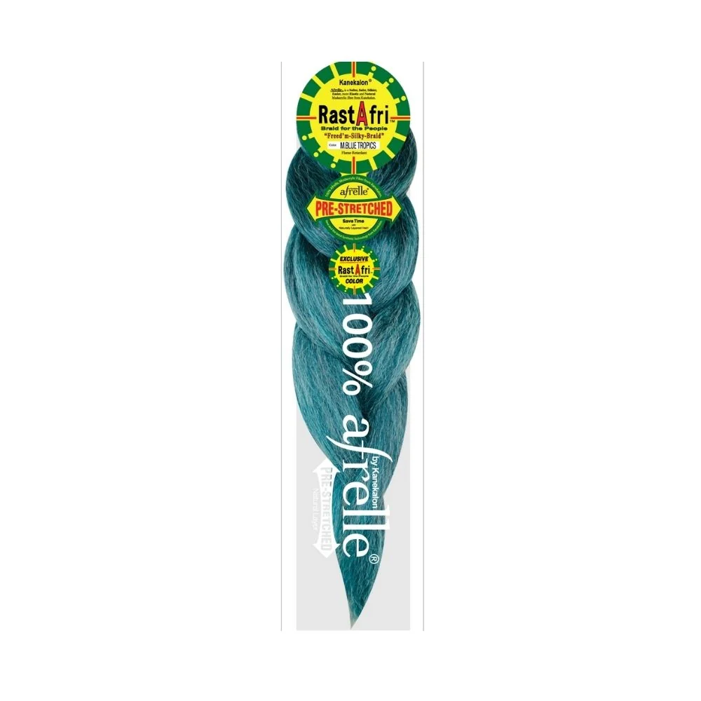RastAfri Freed'm Silky Braid Pre-Stretched M. Blue Tropics