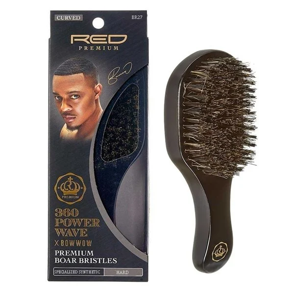 360 Power Wave Boar Curved Club Brush #BR21 - Medium