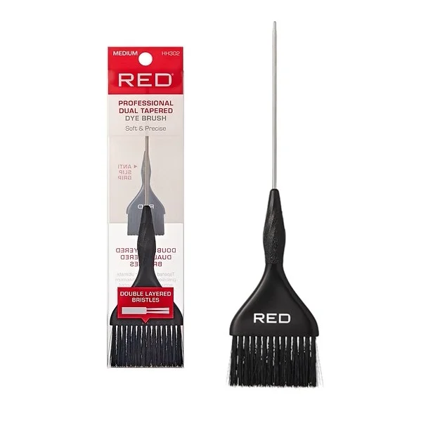 Red Professional Dual Tapered Hair Dye Brush #HH302