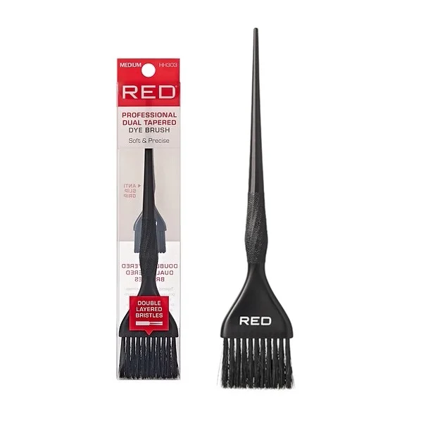 Red Professional Dual Tapered Hair Dye Brush #HH303
