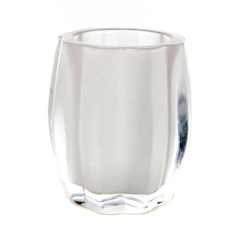 Round Waves Frosted Glass Candle Holder, 6 ct