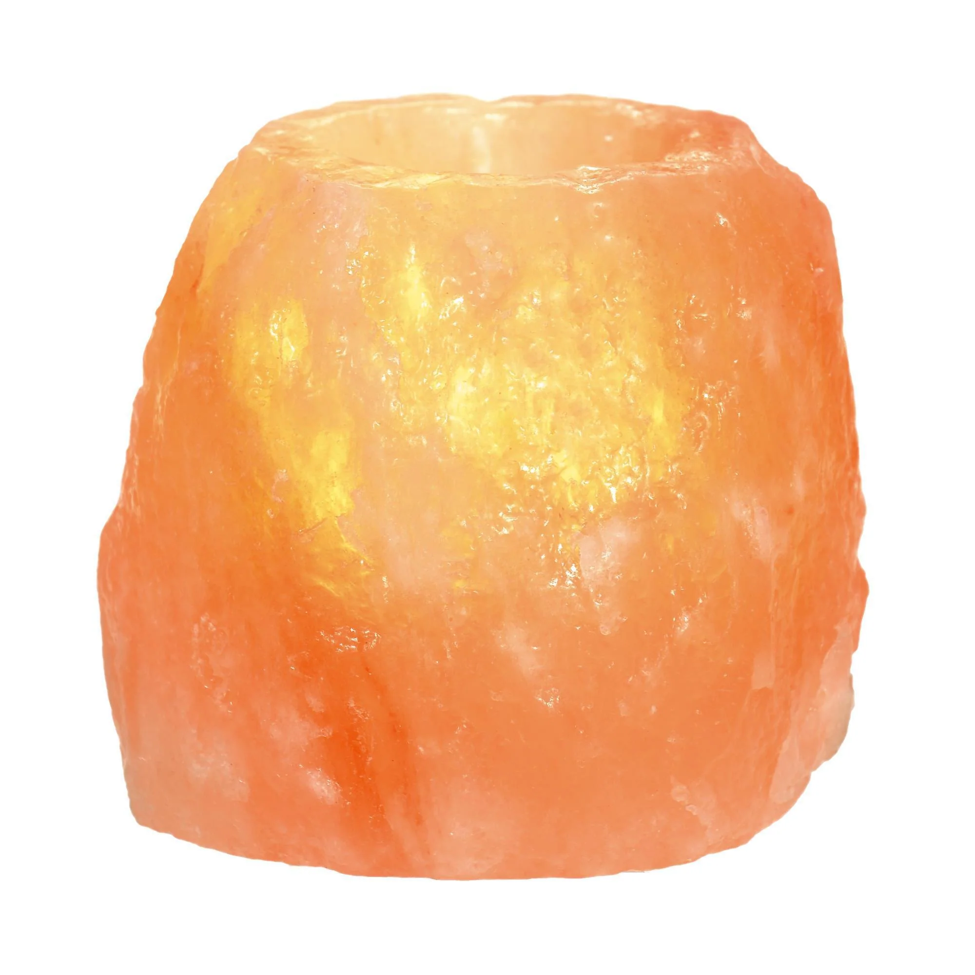 Small Salt Crystal Tealight Holder, 1.5-2lb