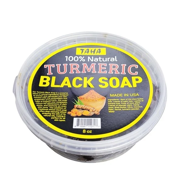 TAHA 100% Natural Turmeric Black Soap 8oz