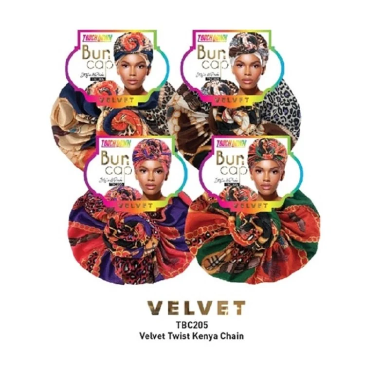 TouchDown Self-Styled Bun Cap Velvet Kenya Chain #TBC205