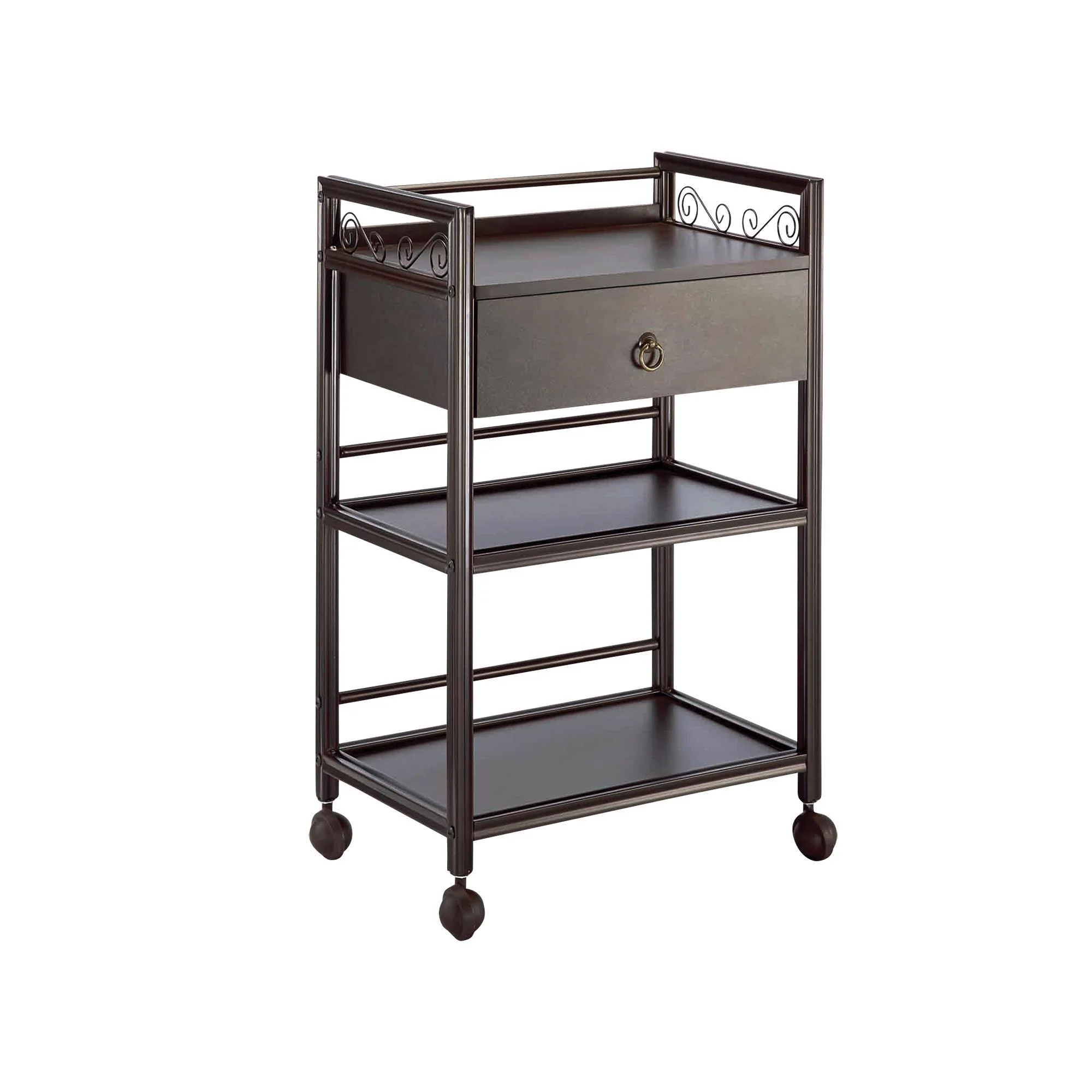 Wooden Retro Esthetician Trolley Brown