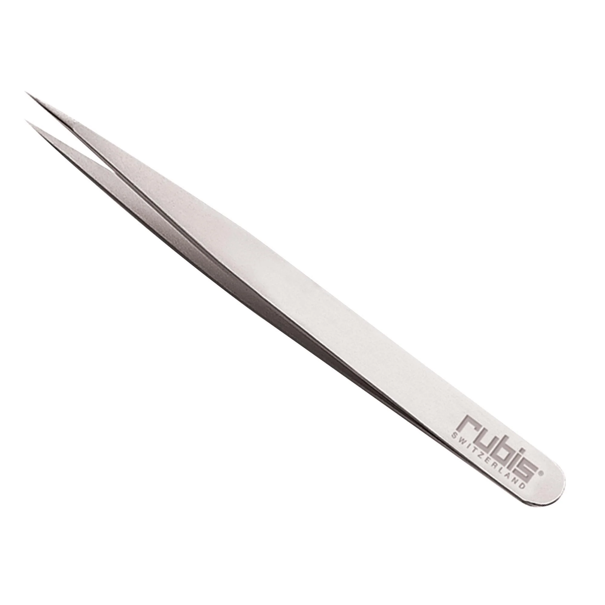 Rubis Tweezers, Pointed Tip, Stainless Steel, 3.75"