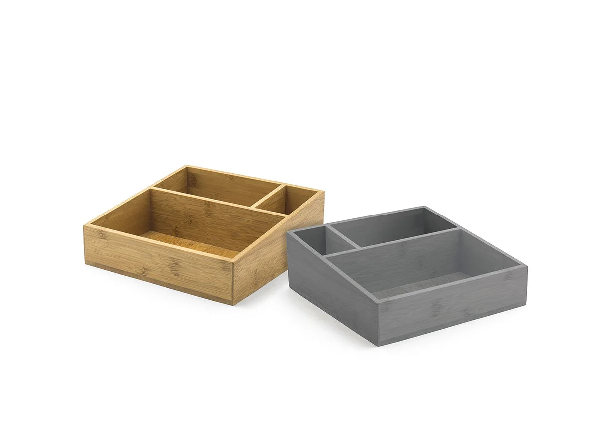 FOH Bamboo Square Accessory Holder, 8.25", 4 ct