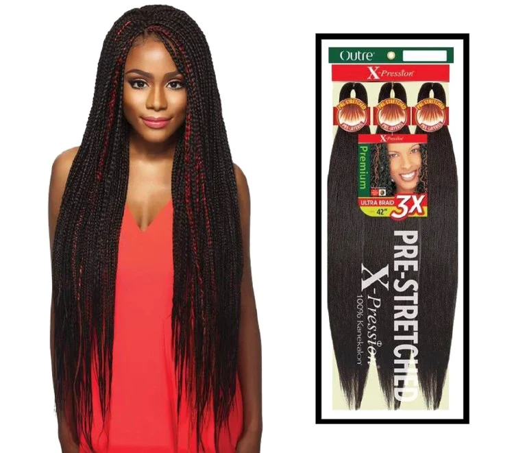 X-Pression 3X Pre-Stretched Kanekalon Braid 42 Inch - # 1